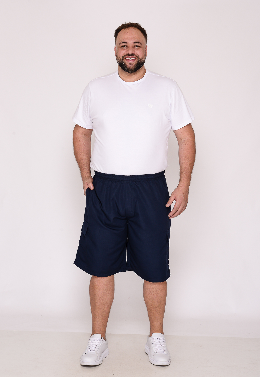 Bermuda Masculina Nylon Extra Plus Size 7955 Azul Marinho