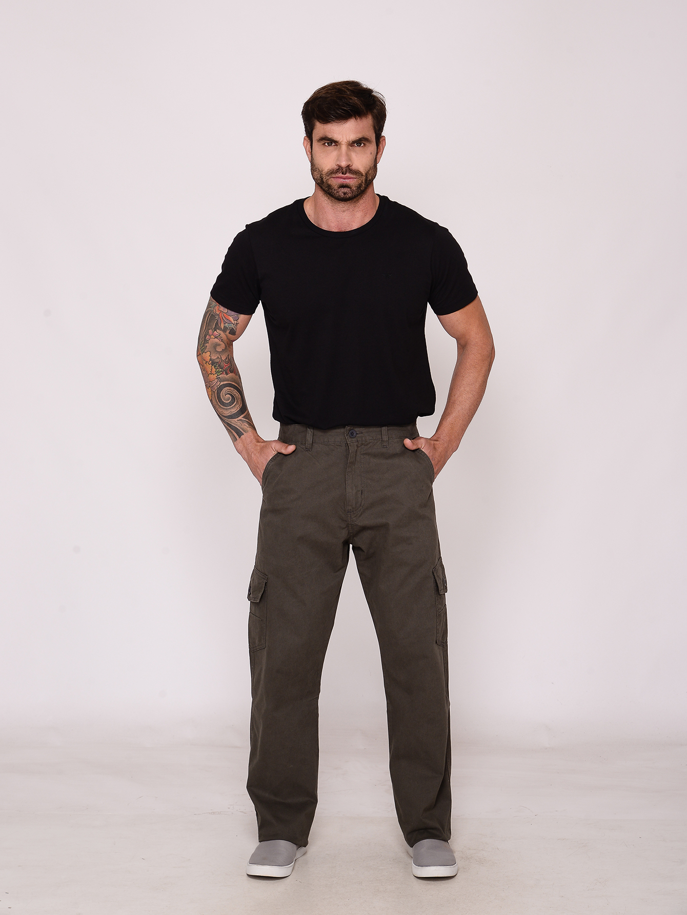 Calça Cargo Macaw Sarja 7888 Chumbo