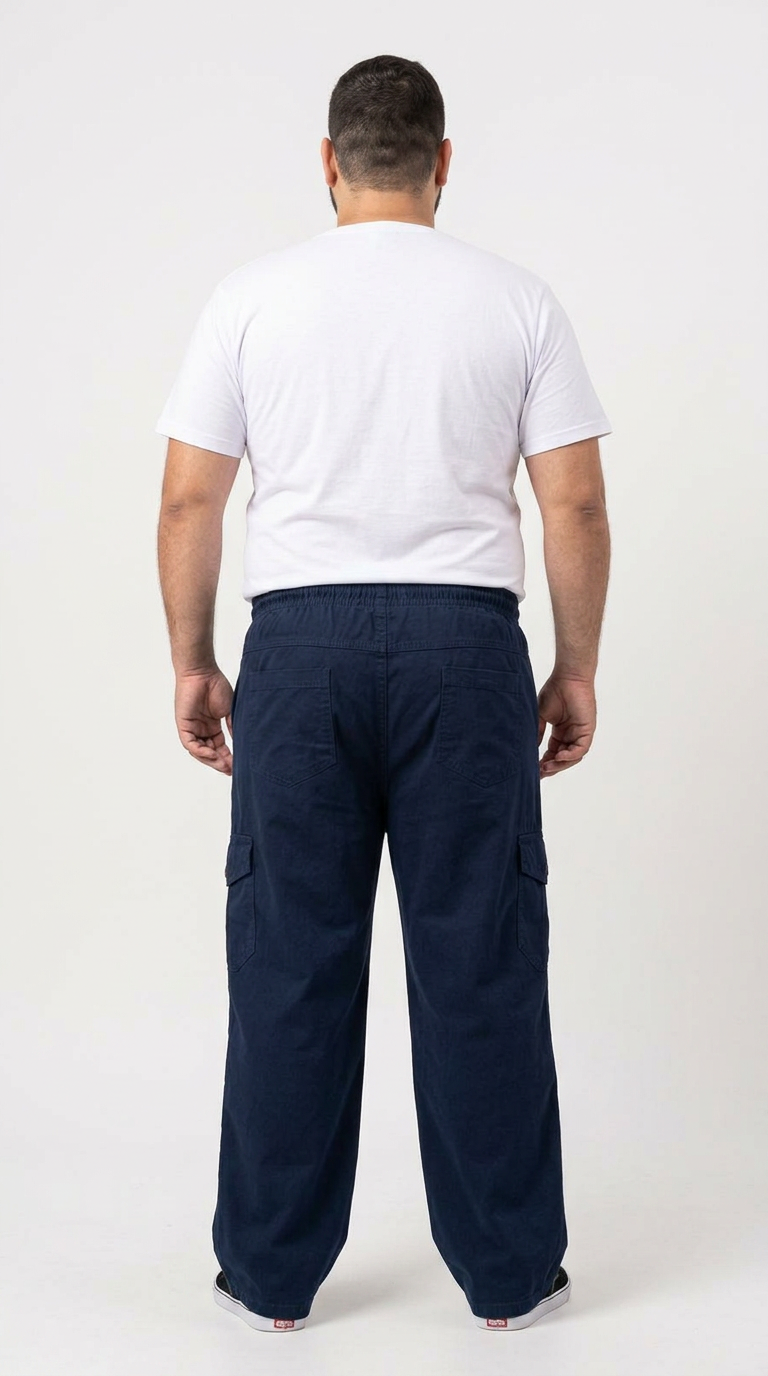 Calça Macaw 7806 Azul Marinho Plus Size Sarja - Imagem 3