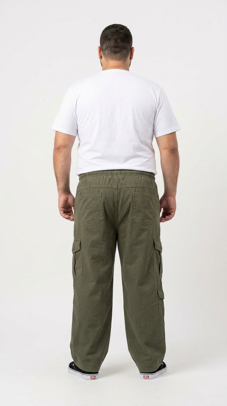 Calça Macaw 7806 Verde Musgo Plus Size Sarja - Imagem 2